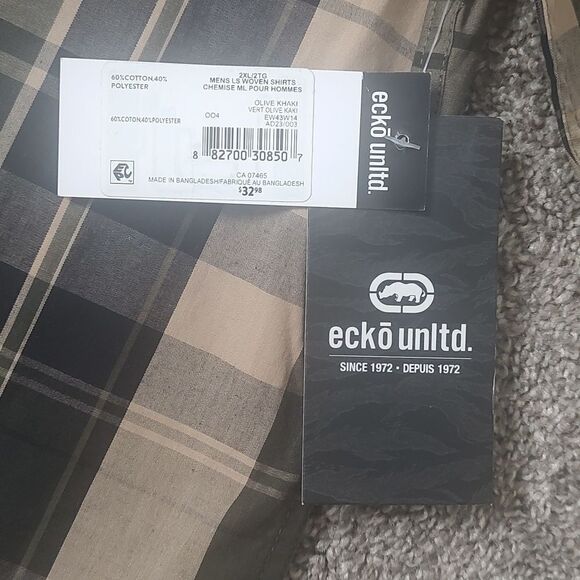 New With Tags Men's Size 2XL Long‎ Sleeve Woven Collared Button Down Shirt - Picture 14 of 17